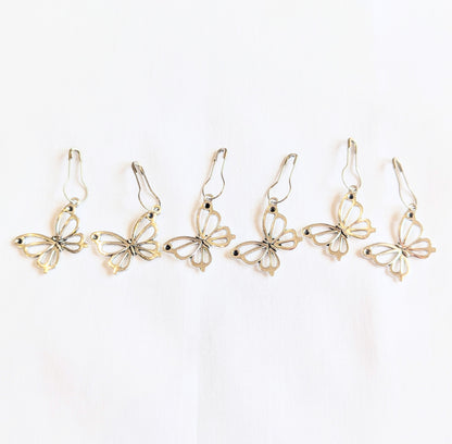 Silver Butterflies Stitch Markers