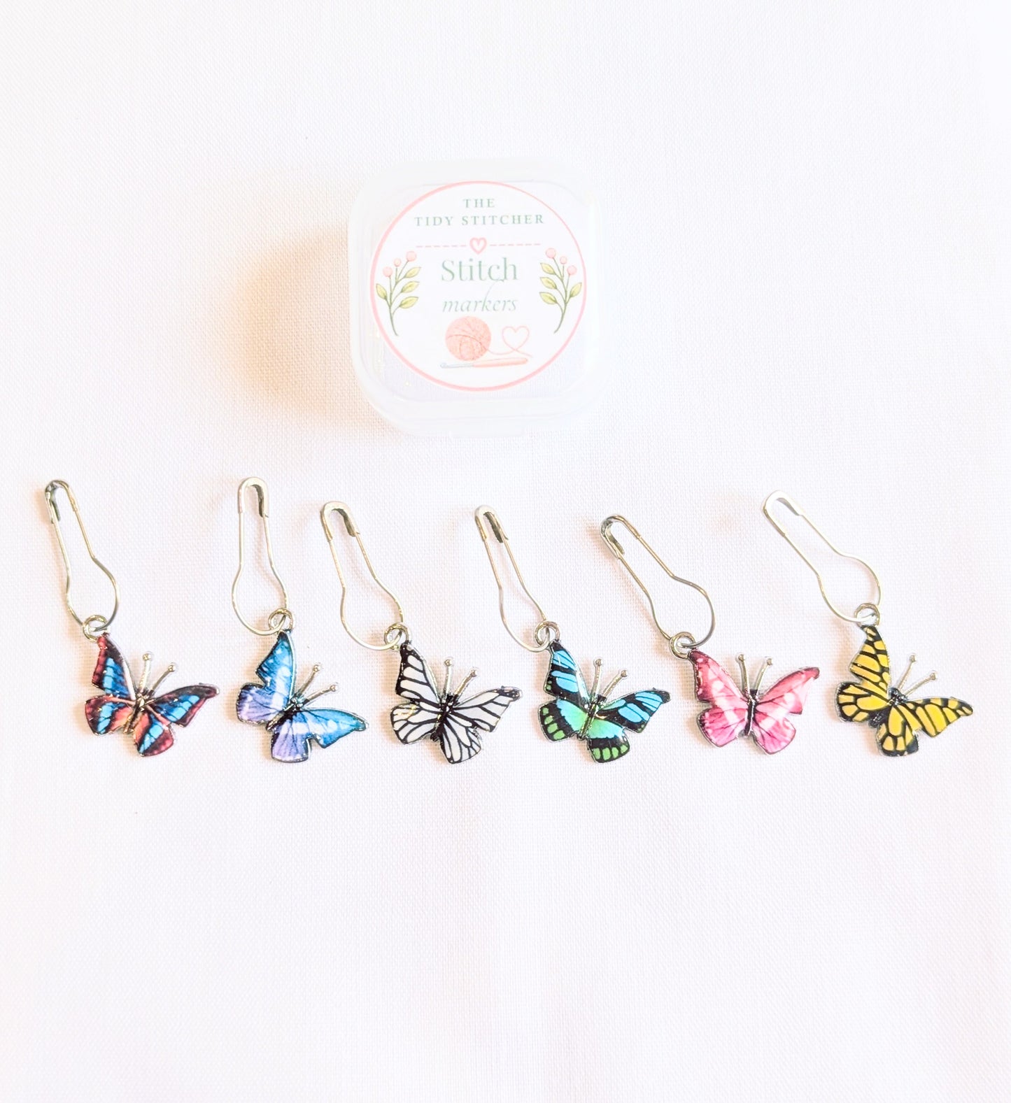 Enamel Butterflies Stitch Markers