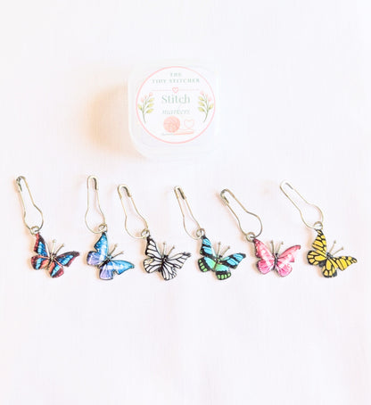 Enamel Butterflies Stitch Markers