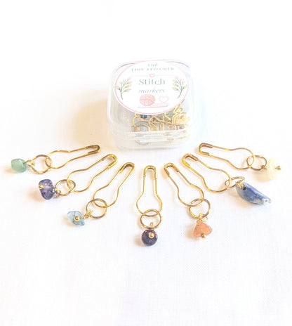 Natural Gem Stones Stitch Markers