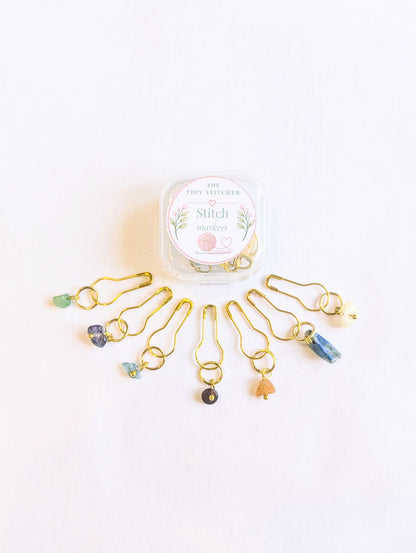 Natural Gem Stones Stitch Markers