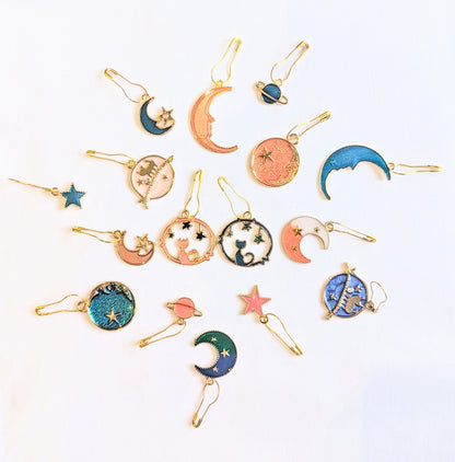 Celestial Cat Stitch Markers