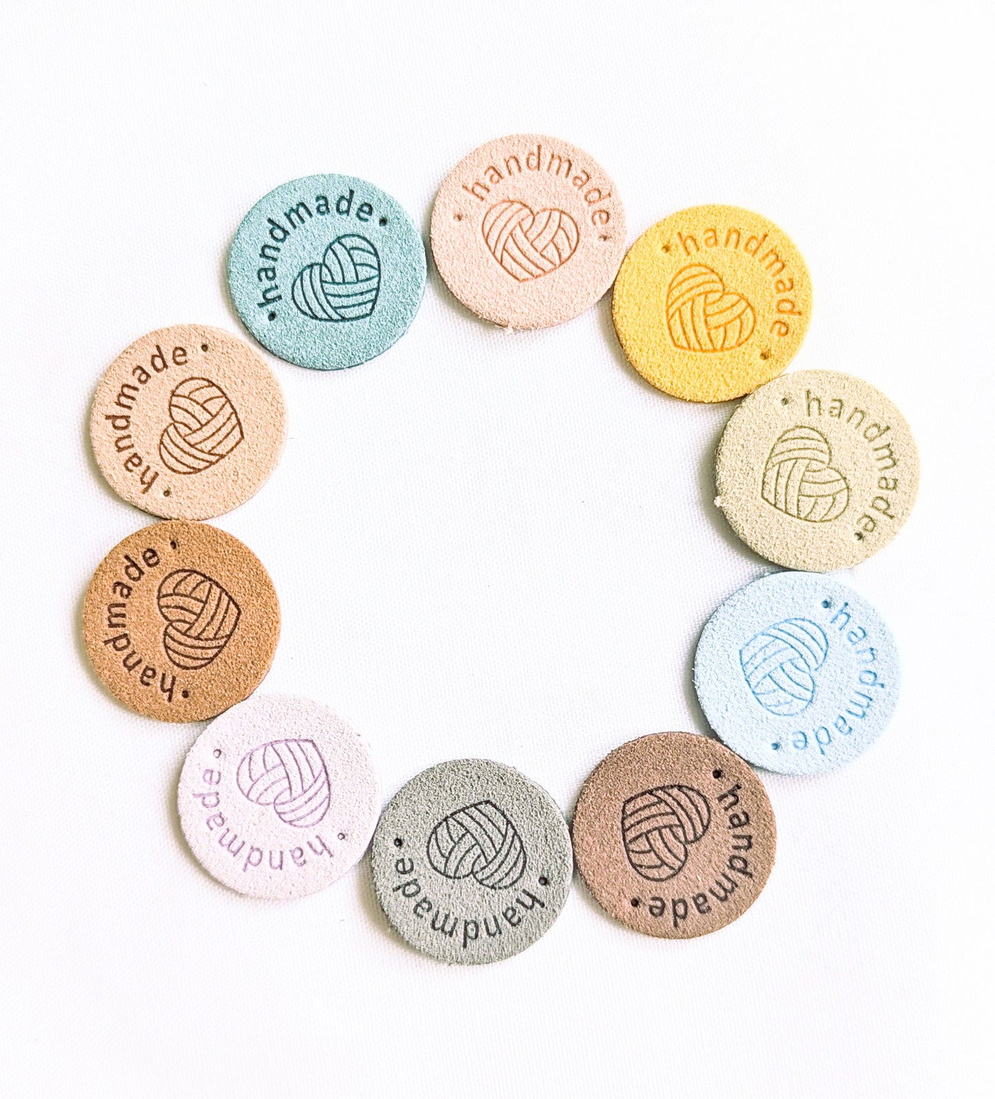 Faux Suede Handmade Tags